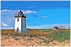 Wood End Light on Cape Cod in Massachusetts -Digital Painting